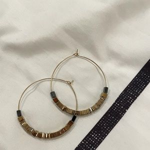 Chunky Gold & Black Hoops